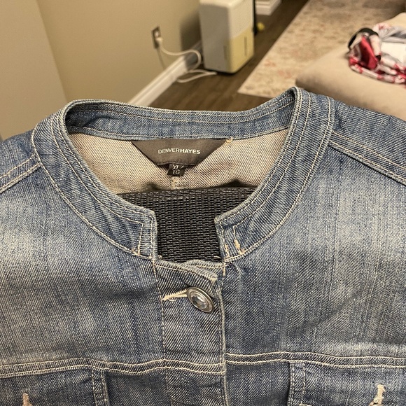 Distressed but with Bling! Jean jacket - Picture 2 of 5